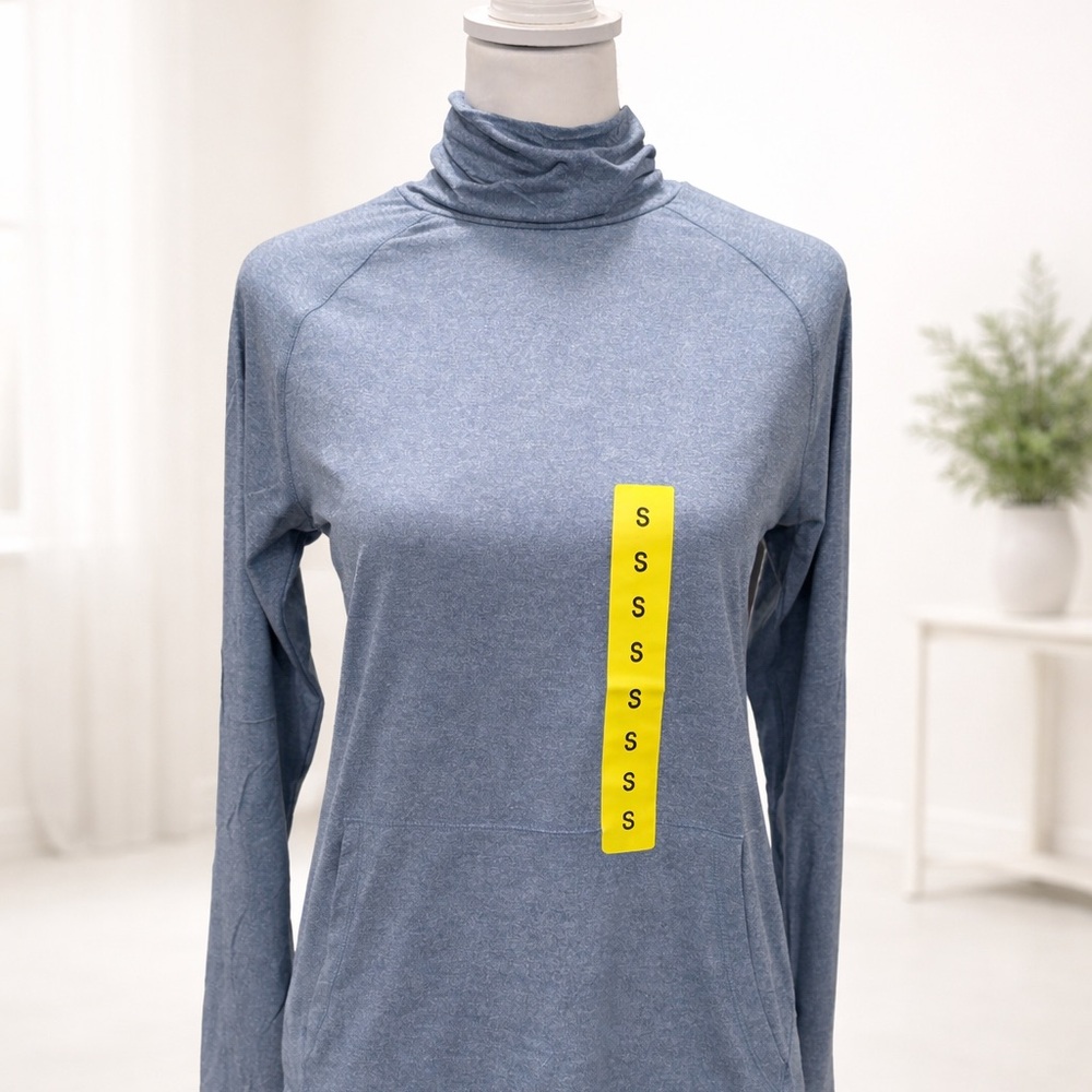 Eddie Bauer Women's Blue Long Sleeve Funnel Neck Top S M L XL